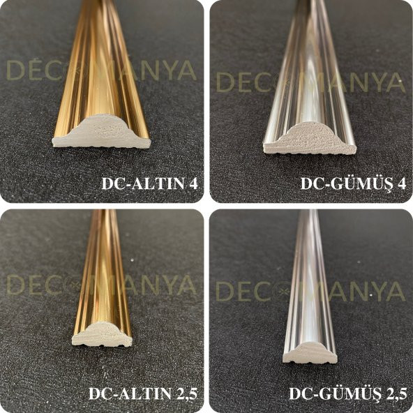 Decomanya Altın Gümüş Duvar Çıtası 4 cm 2,5 cm