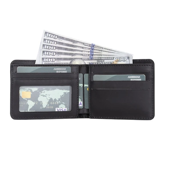 Pier Deri Erkek Cüzdan G1 Siyah - Resim 3