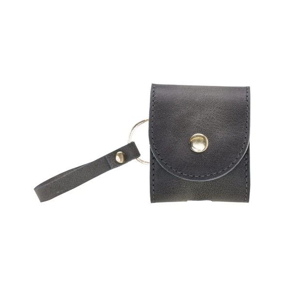 Apple AirPods 2.nesil Uyumlu Deri Kılıf Mai Snap TN18 Gri ürün görseli