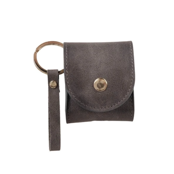 Apple AirPods 2.nesil Uyumlu Deri Kılıf Mai Snap VS05 Gri ürün görseli