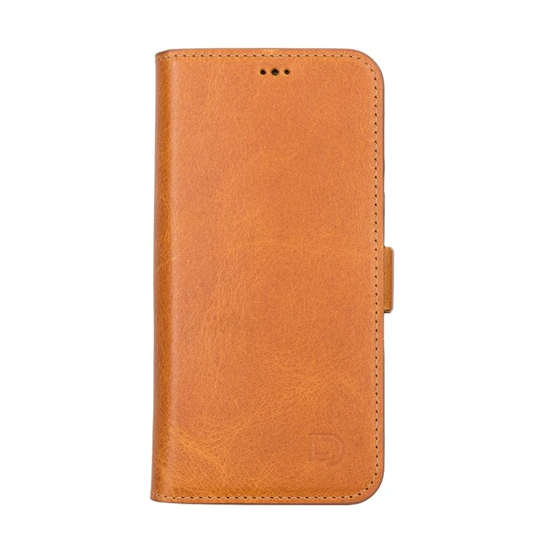 Apple iPhone 13 Uyumlu Deri Cüzdanlı Kılıf Antik Taba - Resim 2