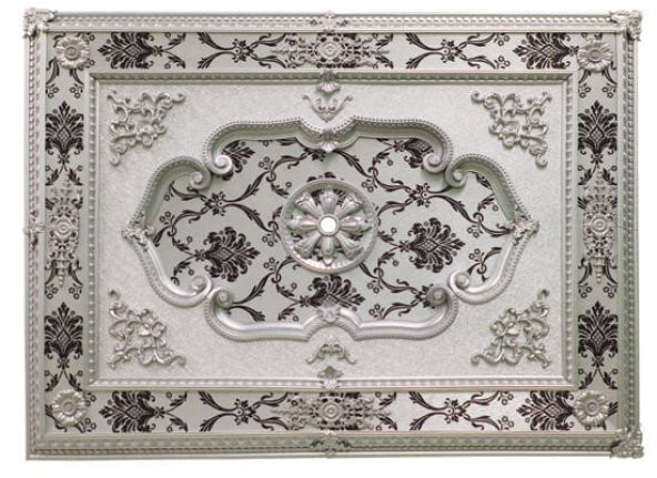 Decomanya Gümüş Dikdörtgen Saray Tavan Göbeği 120*160 cm