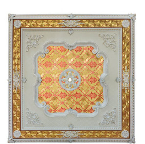 Decomanya Beyaz Altın Kare Saray Tavan Göbeği 150*150 cm