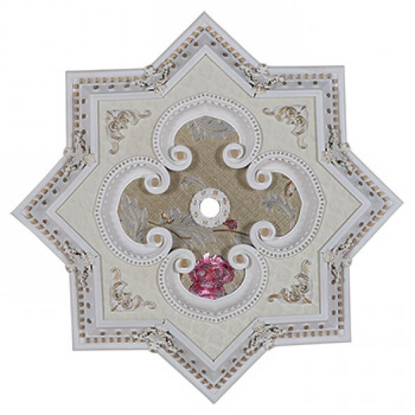 Decomanya Beyaz Altın Yıldız Saray Tavan Göbeği 90 cm