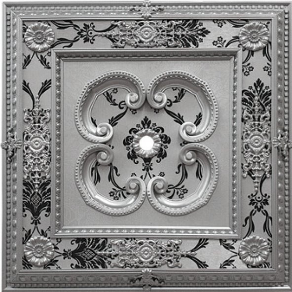 Decomanya Gümüş Kare Saray Tavan Göbeği 90 cm