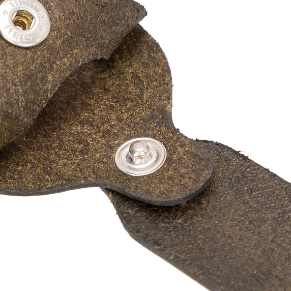 Apple AirTag Uyumlu Deri Anahtarlık Beta AA16 Kahve - Resim 5