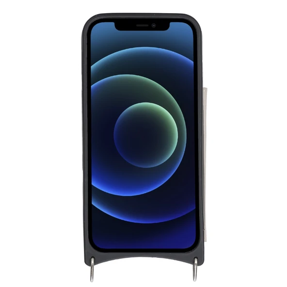 Apple iPhone 12 Pro Uyumlu Deri Askılı Kılıf UFW ERC3 Bej - 5