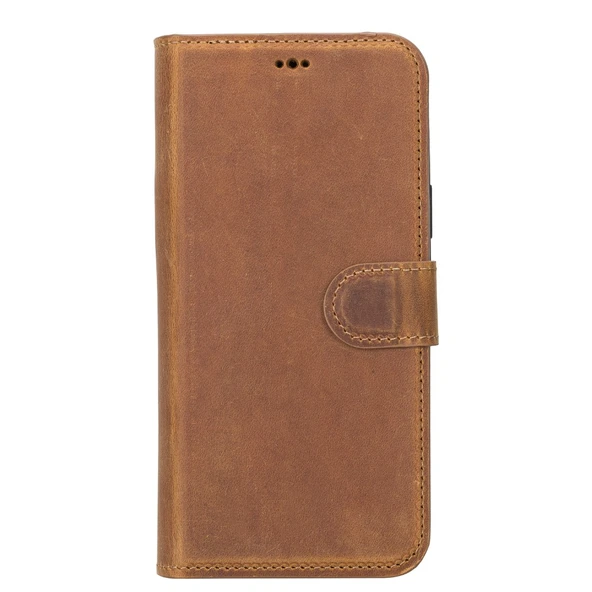 Apple iPhone 14 Plus Uyumlu Deri Cüzdanlı Kılıf MWWN G19 Taba - Resim 5