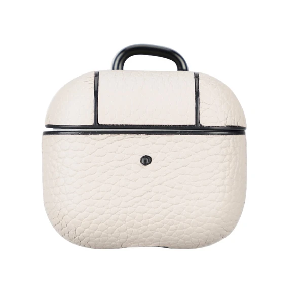 Apple AirPods 3.nesil Uyumlu Deri Kılıf Juni ERC3 Bej - 2