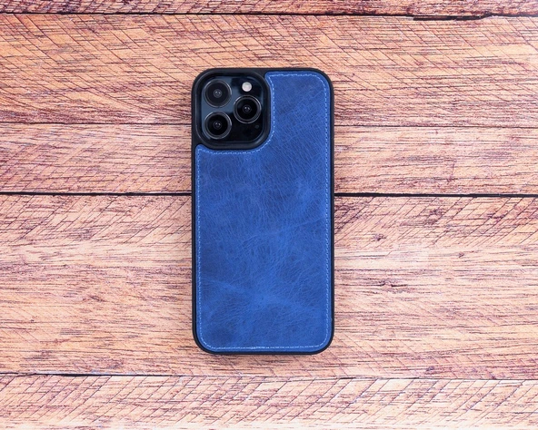 Apple iPhone 13 Pro Uyumlu Deri Cüzdanlı Kılıf Lacivert - Resim 4
