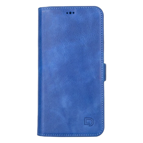 Apple iPhone 13 Pro Max Uyumlu Deri Cüzdanlı Kılıf Okyanus Mavi - Resim 2