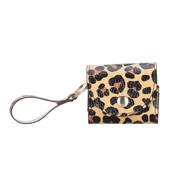 Apple AirPods 3.nesil Uyumlu Deri Kılıf Mai Snap Leopar ürün görseli