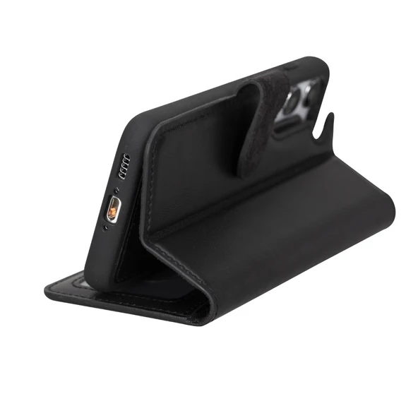 Samsung Galaxy S23 Uyumlu Deri Cüzdanlı Kılıf RST1 Siyah - Resim 2