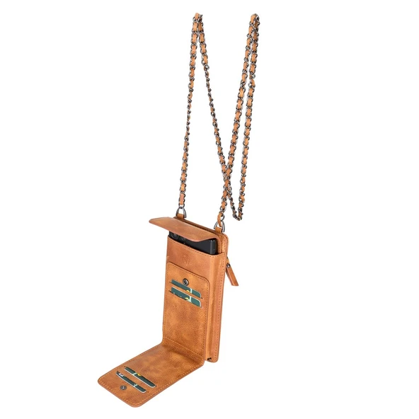 Avjin 6.9 inch Uyumlu Deri Kılıf Cüzdan Askılı TN11 Taba ürün görseli