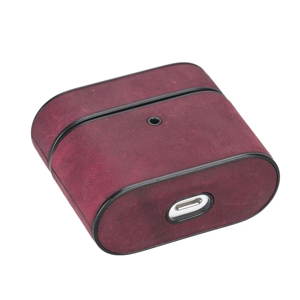 Casquet Apple AirPods 3.nesil Uyumlu Deri Kılıf Fuşya - 5