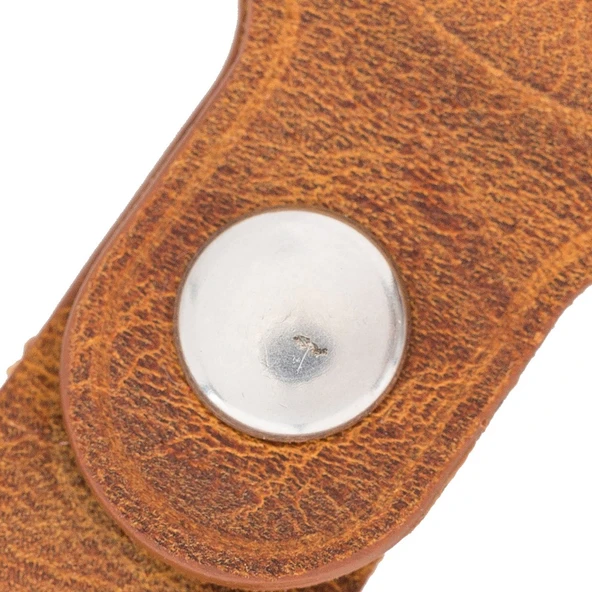 Apple AirTag Uyumlu Deri Anahtarlık, G19 Taba - 5