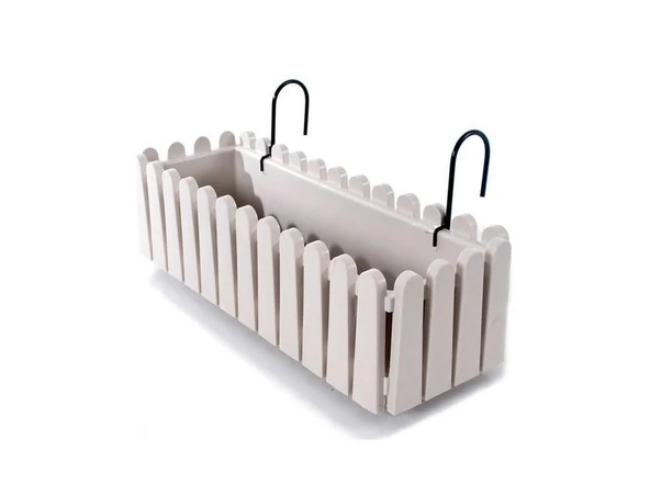 Omnipazar SO-İB02 Askılı Balkon Saksı Takımı 9 lt Kirli Beyaz 6 Adet - Resim 3