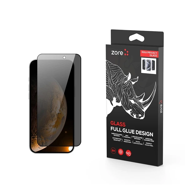 Apple iPhone 17 Zore Rika Premium Privacy Temperli Cam Ekran Koruyucu - 1