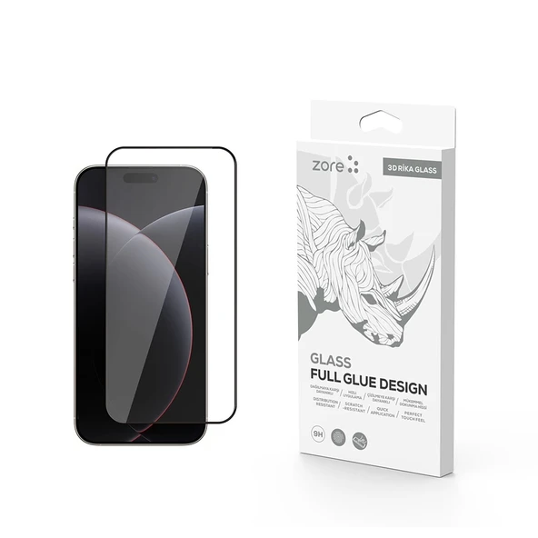 Apple iPhone 17 Pro Max Zore Rika Premium Temperli Cam Ekran Koruyucu - 1