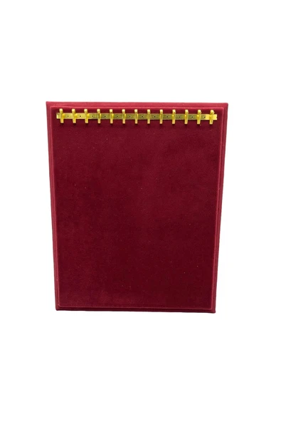 Süet Kumaş Bordo Renk 20/16 Cm Ayaklı Kanca Bileklik Sergileme Standı - 2