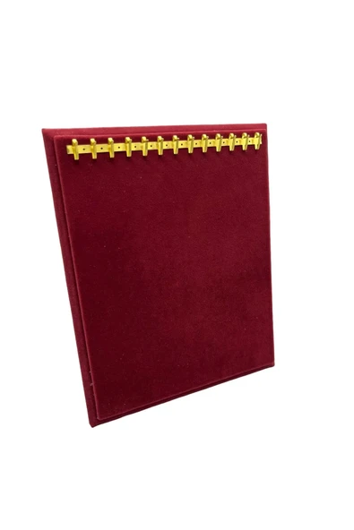 Süet Kumaş Bordo Renk 20/16 Cm Ayaklı Kanca Bileklik Sergileme Standı - 4