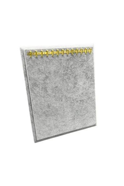 Süet Kumaş Gri Renk 20/16 Cm Ayaklı Kanca Bileklik Sergileme Standı - Resim 4