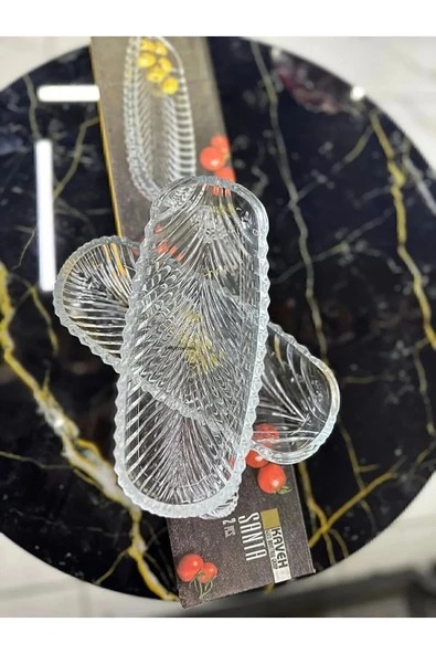 KAVEH GLASS Turuncu 2'li Cam Kahvaltı ve Çerez Tabağı Seti, 19cm, şık sunum için ideal - 3
