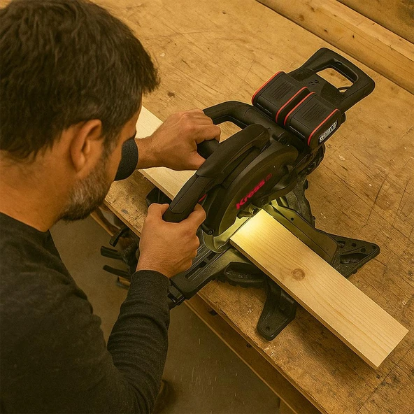 Kress KH483.9 40Volt 1400W 254MM Kömürsüz Kızaklı Bluetooth Bağlantılı Profesyonel Gönye Kesme (Akü Dahil Değildir) - 9