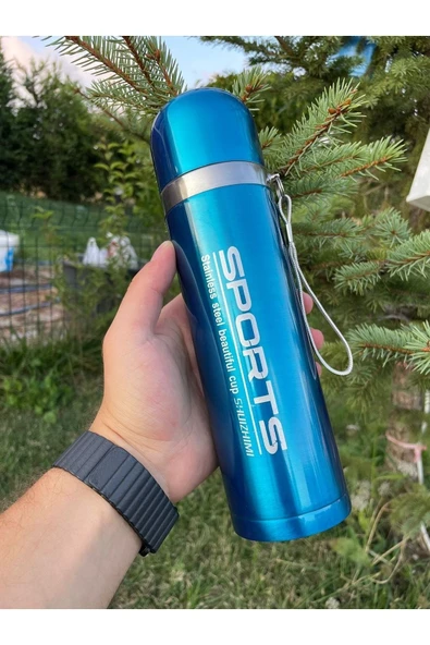 PEKİAL 500 Ml Çift Katmanlı Askılı Çelik Renkli Inox Termos 12 Saat Sıcak Soğuk Tutma Garantili Bardaklı Ka - 8