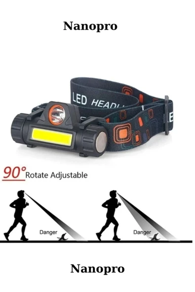 WİNLİTE Kafa Lambası Far Su Geçirmez Cob Led Dahili Usb Şarj Edilebilir 18650 Pil Çalışma 5w Koza Gift - 1