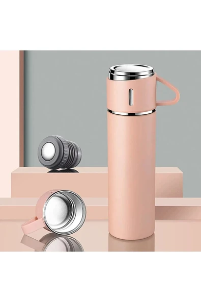 UİLAA Vacuum Termos Paslanmaz Çelik 500 ml Sıcak-soğuk Termos Seti 3 Bardaklı - 2