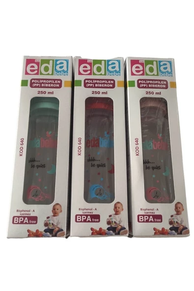EDA BEBE Bebek Biberon 250ml 3adet - 1