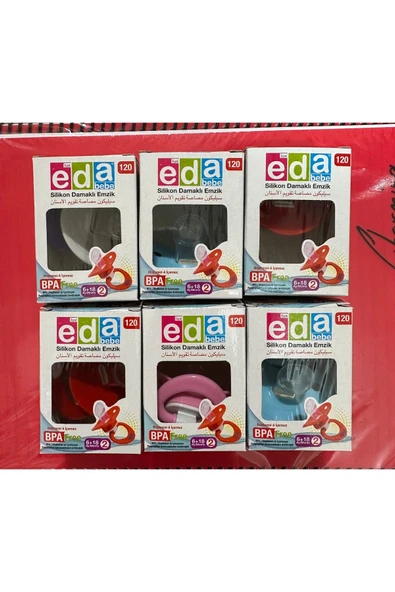 EDA Damaklı emzik silikon emzik (6 adet) no:2 6 ila 18 ay , one size 120 - 1
