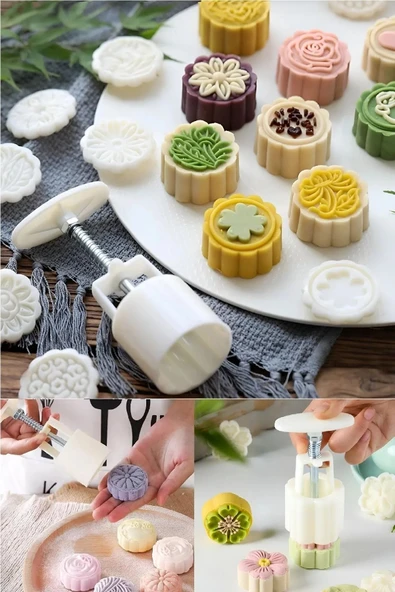 BUJİN Mooncake Kopat Kurabiye Kalıbı Seti Set 7 Parça ( Kalıp Desenleri Farklılık Gösterebilir) - 3