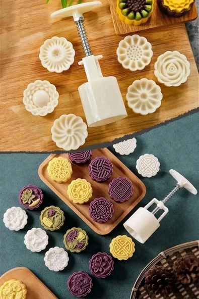 BUJİN Mooncake Kopat Kurabiye Kalıbı Seti Set 7 Parça ( Kalıp Desenleri Farklılık Gösterebilir) - 4