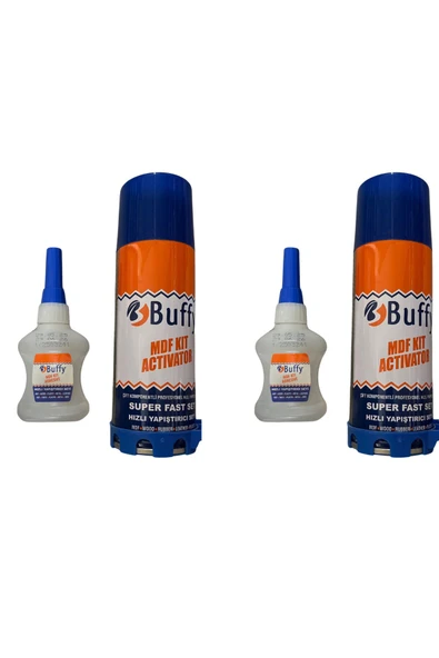 BUFFY Hızlı Yapıştırıcı (2 ADET) MDF Mdf, Tahta, Plastik, Deri, Metal 200ml Sprey + Yapıştırıcı - 1