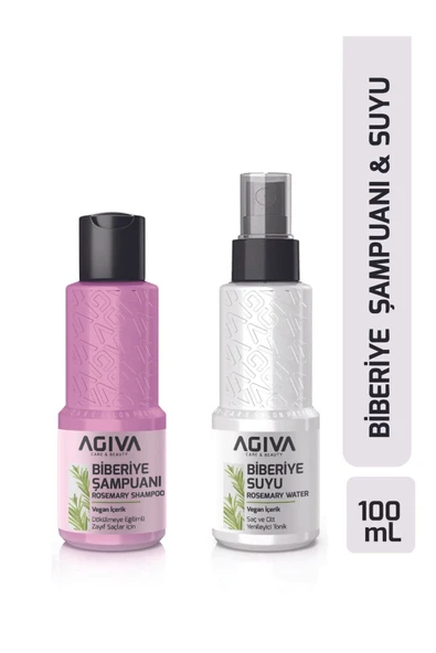 SAFİ ZADE AGİVA Biberiye Şampuanı & Biberiye Suyu Dökülme Karşıtı Ve Hızlı Saç Uzatma Etkili 100 ml 2'li Set - 1