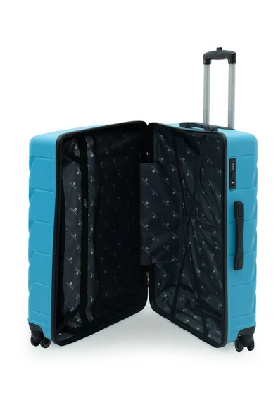 Copella Polipropilen & Kırılmaz 2'li Valiz Seti Büyük & Kabin - Mavi - Resim 3
