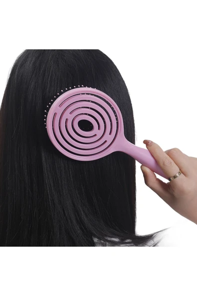 SAFİ ZADE 3d Profesyonel Açma Tarama Saç Fırçası Pembe Oval - 2