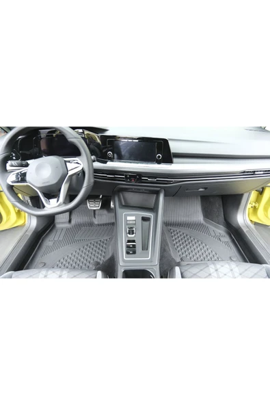 Sahler  Volkswagen Golf 8 Otomatik  2021 ve Sonrası 4.5D Paspas Rizline 3D ÜST  Bagaj Havuzu Set - Resim 2