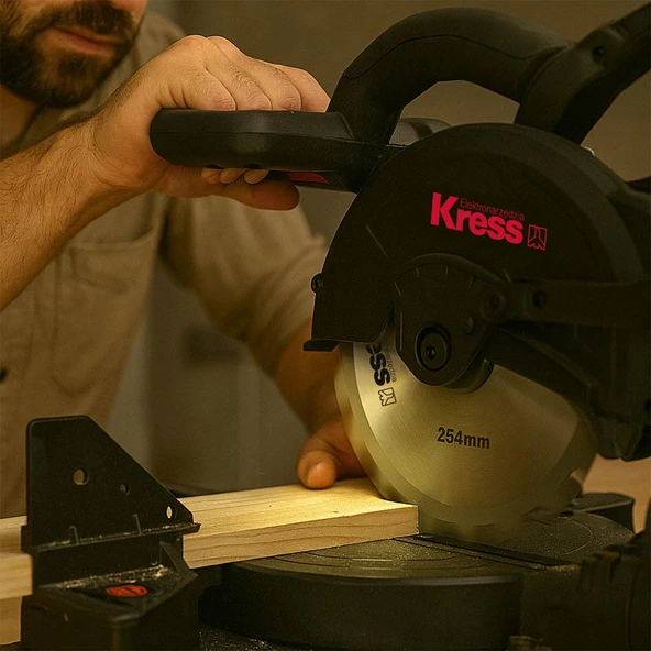 Kress KH483.9 40Volt 1400W 254MM Kömürsüz Kızaklı Bluetooth Bağlantılı Profesyonel Gönye Kesme (Akü Dahil Değildir) - 8