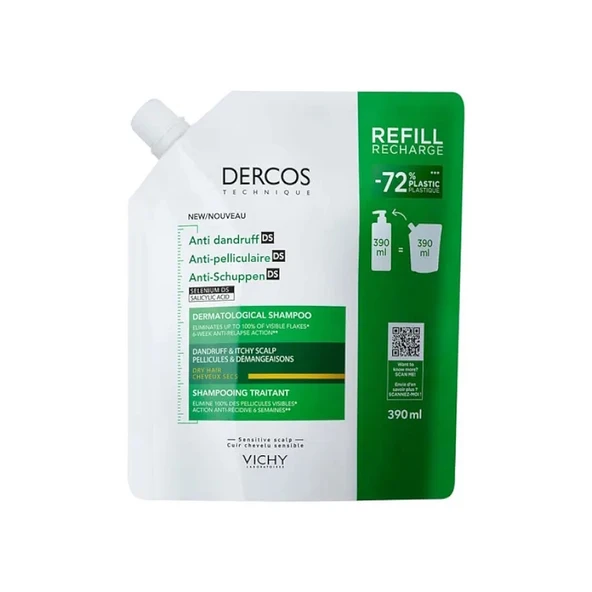 Vichy Dercos Kuru Saçlar İçin Kepek Karşıtı  Refill Şampuan 390 ml ürün görseli