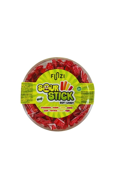 FUNZİ FUNZİ EKŞİ ÇUBUK YUMİYUM MEVYE AROMALI ŞEKER ÇİLEK AROMALI 120 ADET - 1