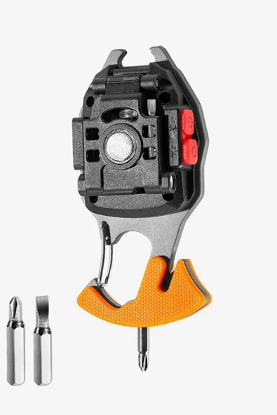 GREATHİNGS Robocop Pro Kamp Feneri Çok Fonksiyonlu Fener Anahtarlık Usb Çakmaklı Cam Kırıcı Kemer Kesici - Resim 2