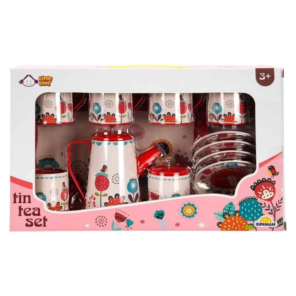 4939 SUN-YFN-LCH-METAL ÇAY SETİ ÇİÇEK DSN 2A 12PRÇ - 5