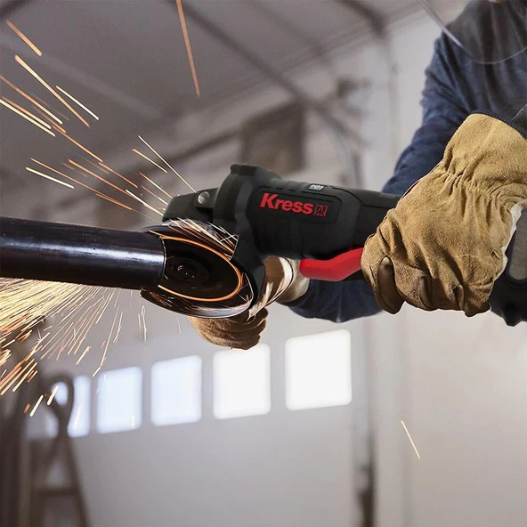 Kress KUH04.1 20Volt 5.0Ah. Li-ion Çift Akülü 125mm Kömürsüz Profesyonel Devir Ayarlı Alttan Tetikli Avuç Taşlama - 7