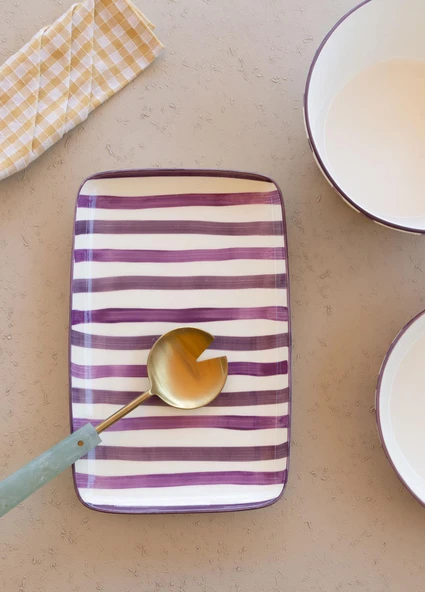 The Mia Joy Dikdörtgen Servis Mor 33x21 cm - Resim 3