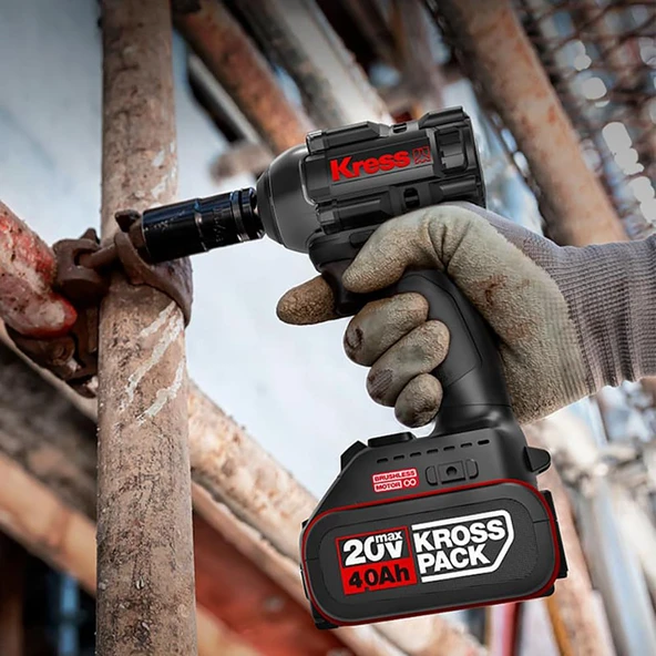 Kress KRKS1 KUB30.2 + KU390.4 + KUH10.2 20Volt/4Ah. 6 Adet Akülü Profesyonel Kombo Set - 7