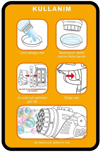 Duck Çok Delikli Pilli Köpük Atan Tabanca Oyuncağı 23 Delikli Bubble Gun - 4