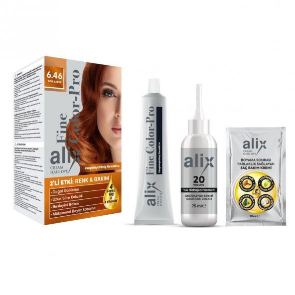Alix Kit Saç Boyası  6.46 Kor Bakır